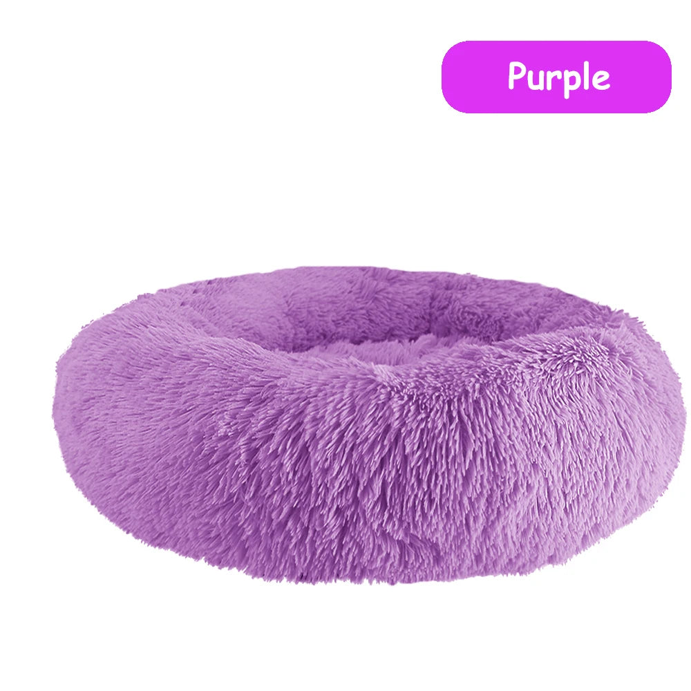 Donut Pet Bed Warm Soft Long Plush 