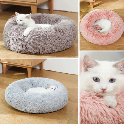 Donut Pet Bed Warm Soft Long Plush 