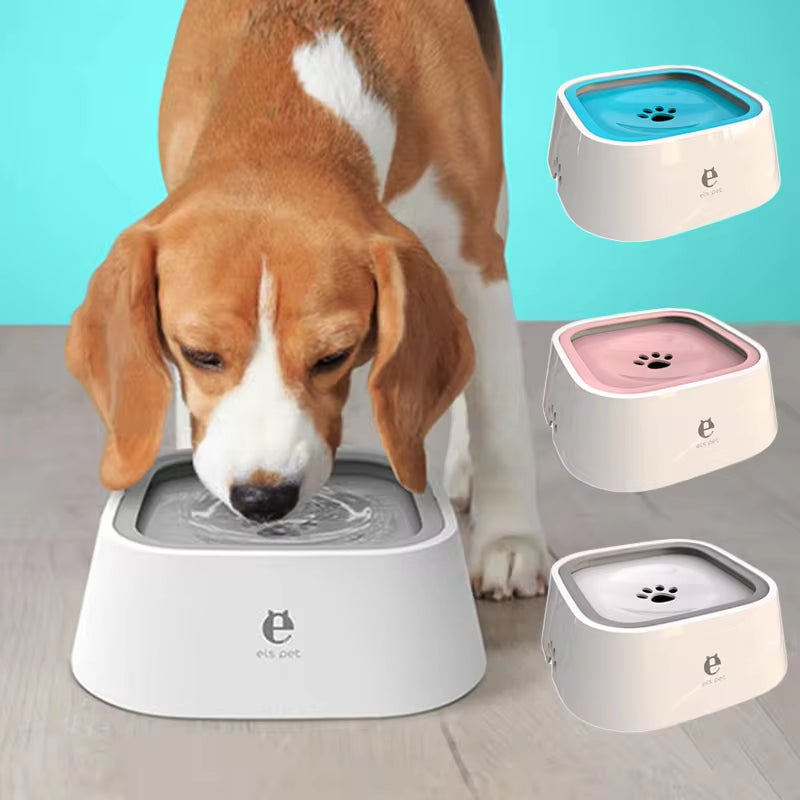 Dog Drinking Water Bowl Floating 