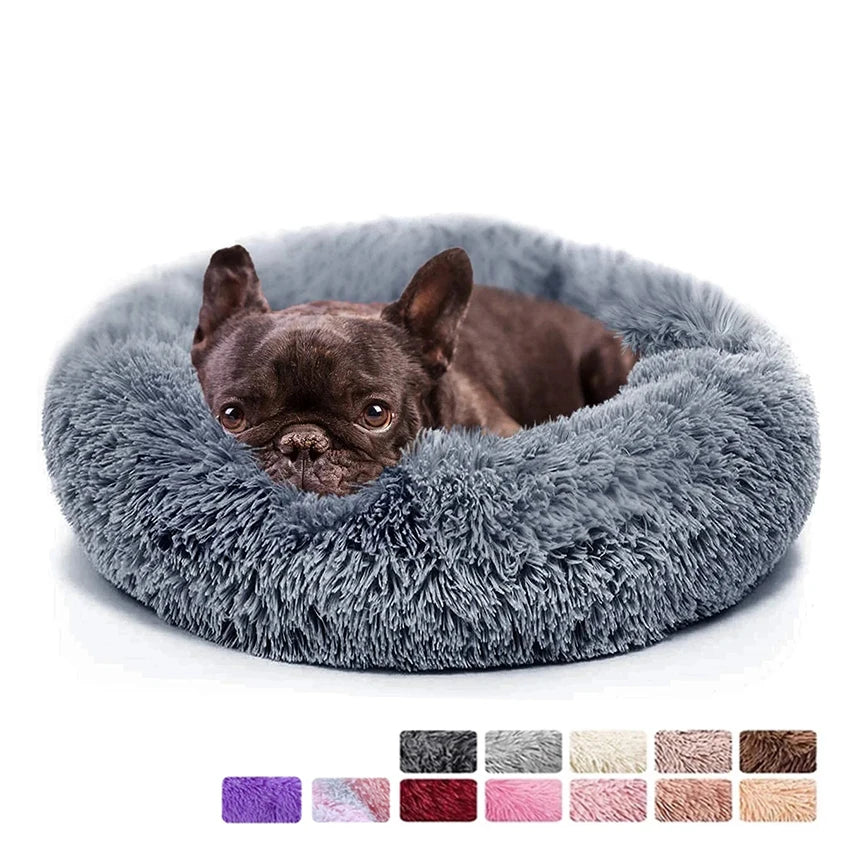 Donut Pet Bed Warm Soft Long Plush 