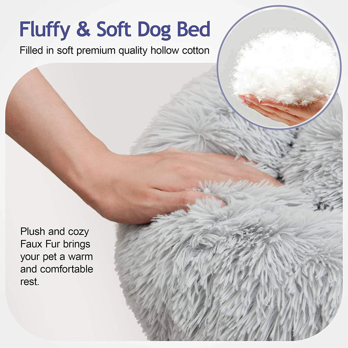 Donut Pet Bed Warm Soft Long Plush 