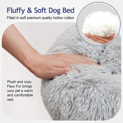 Donut Pet Bed Warm Soft Long Plush 